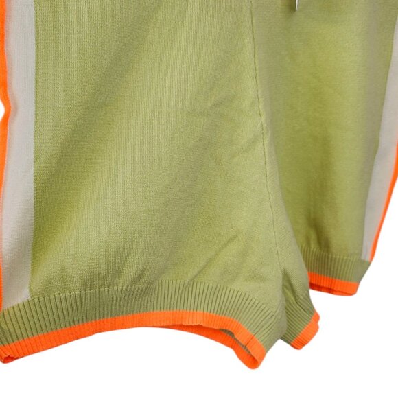 Anthropologie Sweater Shorts High Rise Size Large Neon Stripe Pull On NWT - Picture 7 of 7